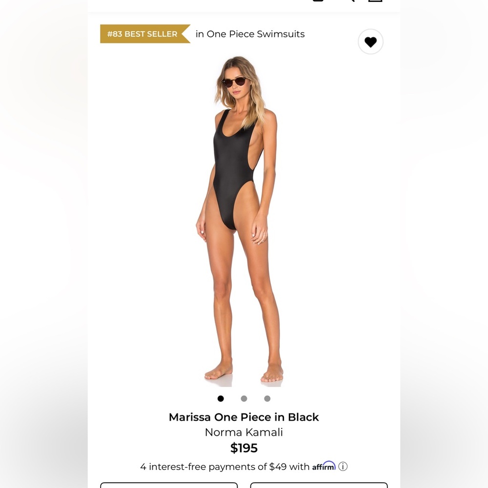 Norma Kamali Black One Piece Swimsuit
